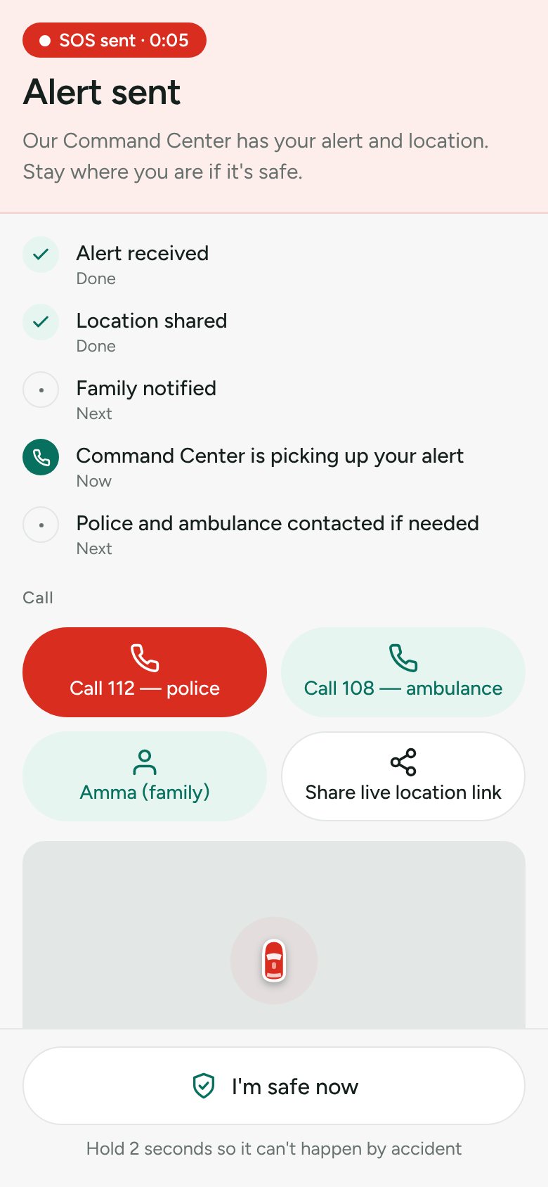 Alert sent: a step-by-step status the driver can trust